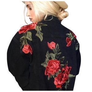 LF Carman Rose Embroidered Denim Jacket